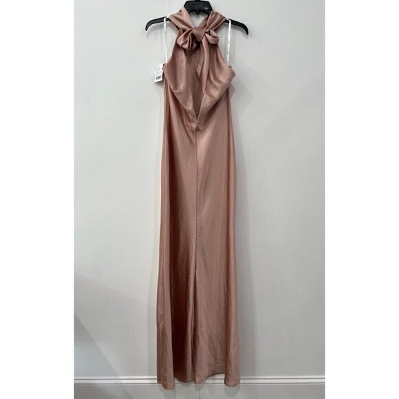 NWTD LOVELY Size S Imogen Twist Halter Charmeuse Trumpet Gown MSRP $231 - Picture 9 of 13